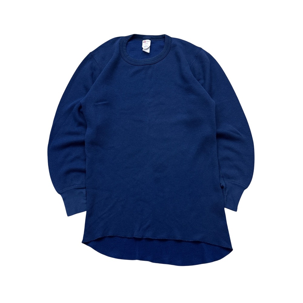 Vintage Morgan Mills Arctex Blue Waffle Knit Thermal Long Sleeve Shirt